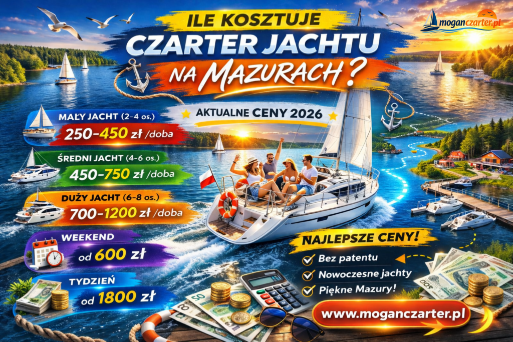Ile kosztuje czarter jachtu na Mazurach moganczarter.pl